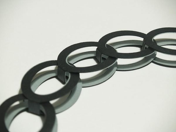 Περιδέραιο Link O μαύρο ασημί - Image 2
